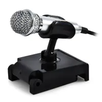 Microphone filaire Uni-directionnel en métal Mini téléphone portable Tablet Microphone à condensateur avec support Studio Microphone pour ordinateur