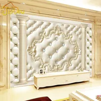 Vente en gros-style européen colonne romaine Soft Pack 3D stéréoscopique personnalisé papier peint wallpaper sofa canapé-toile de toile d'écran TV non tissé