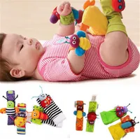 Tecknad baby armband band baby leksak djur handledsrem och strumpor set bug armband rem härlig mjuk spädbarn leksak kid380