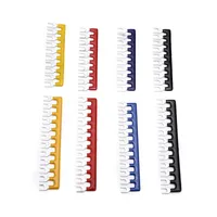 suyep Barrier Strip Terminal Block Pre Insulated Fork Type Jumper Connector 15A 12 Positions Red Black Blue Yellow Color TB1512/TBD-10A