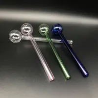Beracky 6.0Inch 15CM Length Pyrex Glass Oil Burner Pipe Clear Blue Green Heady Water Hand Pipes Smoking Accessories