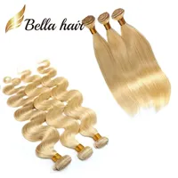 3 шт. / Лот 8А Медные блондинки человеческие волосы плетение натуральные прямые блондинки пачки бразильские наращивания волос наращивание тела 613 Bella Pair Bundles