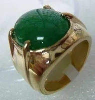 Los anillos al por mayor baratos 14KT de los hombres del jade del verde amarillo clasifican 9-11 Ringe