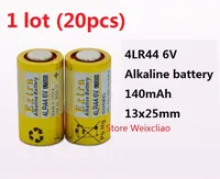 20 pcs 1 lote 4LR44 476A 4A76 A544 V4034PX PX28A L1325 6 V bateria alcalina seca 6 Volt Baterias Frete Grátis