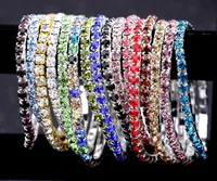 2017 hot ventes 3.6mm 1 rangée strass cristal bracelets extensible bracelet bracelet poignets pour les femmes de mariage bijoux cadeau mix 16 couleurs