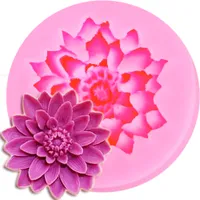 Lotus Şekli Çikolata Şekerleme Jello 3D Silikon Kalıp Karikatür Figre / Kek Araçları Sabun Kalıp Şeker Zanaat Kek Dekorasyon
