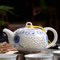 Mavi-beyaz zarif seramik çaydanlık ısıtıcılar çay bardağı porselen çin kung fu çay seti drinkware