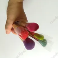 Renkli Özel şekilli 5 adet makyaj fırçası Degrade renk plastik handleSpiral fırça Kozmetik toz yüz fırçası ücretsiz OEM sipariş