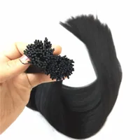 Grade 10A - Double dessinés 100% Human Hair Fusion I Tip in Rallonges de cheveux 12 '' - 26 "Kératin Stick Astuce Cheveux Brésilien, 1G / S200S / Lot