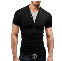 패션 망 짧은 소매 브랜드 T 셔츠 V 넥 남자 티셔츠 개성 탑 티 재미 셔츠 남성 힙합 T 셔츠