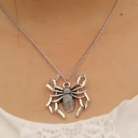 Wholesale-N946 Spider Steampunk Necklaces & Pendants Men Bijoux Antique Silver Plated Necklace Punk Fashion Jewelry Collares 2016 NEW