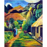 Pitture murali decorative Paul Gauguin Street Scenery art per decorazione murale olio su tela dipinto a mano