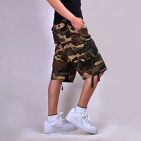 Groothandel-maat 30-44 katoen plus size shorts zip overalls losse casual middelste lengte camouflage cargo shorts camo man