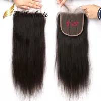 Bella Hair Top 11 класс 5 * 5 Шнурок Закрытие Straight Человеческих Лучшего качество волос перуанского Индийские малазийского бразильского волос ЗАКРЫТИЕ 12 14 16 дюймы