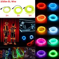 Edison2011 1/2/3/5M Glowing Neon Led Lights EL Wire String Strip Rope Tube Car Dance Party Decorative Line Cable Light