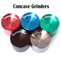Sharpstone Concave Grinderers Kruid Roken Molen 40 / 50/55 / ​​63mm 4 Lagen Metalen Zinklegering Oppervlakte Kruidenbrekers