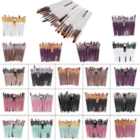 20 pezzi Pennelli per il trucco di marca Set di pennelli cosmetici professionale con natura contorno polvere cosmetici trucco spazzola