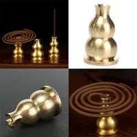 Wholesale- 3mm Brass Gourd Incense Burner Holder For Thick Handmade Tibetan Coil /Sticks Home Decoration V3663