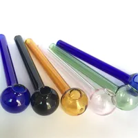 10 cm Más barato colorido Pyrex Glass Oil Burner Tubo tubo de vidrio pipas fumar tobcco hierba aceite de vidrio uñas