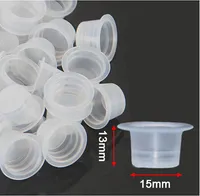 1000Pcs 15mm Large Size Clear White Tattoo Ink Cups For Permanent Makeup Caps Supply