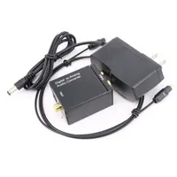 Digital Adaptador Optic Coaxial RCA Toslink Signal to Analog Audio Converter Adapter with Fiber optic cable Power Adapter