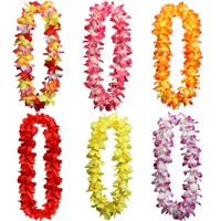 Havaiano Leis Silk Flower Favor de festa colares Guirlanda Grinalda Artificial Cheerleading Colar Decoração