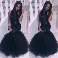 2018 Elegante Black Girl Mermaid Abiti da ballo africaniEvento di usura Plus Size Lungo Paillettes Sexy Backless GownsCheap Party Homecoming Dress
