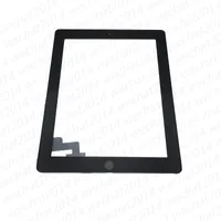 Digitizer 버튼이있는 60pcs 터치 스크린 유리 패널 iPad 2 3 4 흑백