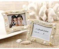 Bruiloft Gift en Giveaways - 'Seaside' zand en zeeschelp plaats kaarthouder fotolijst bruiloft gunsten 100pcs / lot