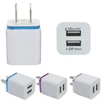 Metalen Dual USB US Plug 1A AC Power Adapter Wall Charger 2 Poort voor Samsung Galaxy Note LG Tablet iPad