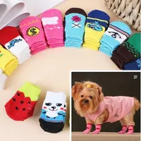 niedriger Preis (Mischungs-Mehrfarbengröße S M L XL) Hundekatze-Socken-Entwurfshaustier Socken 40pcs / lot = 10sets / lot Mischauftrag Haustier Socken