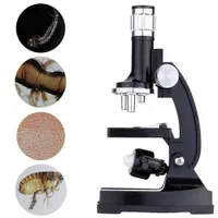 Freeshipping 1200X Kit de microscopio educativo con proyector LED 10-20X Zoom Ocular Estudiantes Ciencia y educación Instrumento biológico