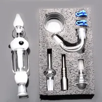 IN STOCK glass water pipe Tips with Titanium Nail Dabber Dish wholesale pure glass bongs 14mm joint