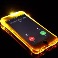Tanie TPU + PC LED Flash Light Up Case Przypominaj przychodzącą pokrywę połączenia dla iPhone XR XS Max 8 Plus Samsung S8 S8 + NOTE9 8