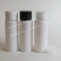 Gratis frakt - 50 x 20 ml vit PET-flaska med plastlock och insatser, 20 cc plastkosmetisk behållare, kosmetisk förpackning