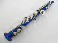 Suzuki High Quality B Flat Sopran Sax Classic Blue Paint Silver Key Musikinstrument Sopran Saxofon