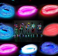 3m Neon Light Glow El Wire Rope Tube Cykel Bike Bar Dance Party Transparent