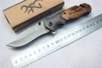 Envío gratis, Browning X50 Rápidamente abierto Cuchillo plegable 5Cr15 Hoja de madera Mango Cuchillo táctico de bolsillo Herramienta de camping Cuchillo de supervivencia de caza