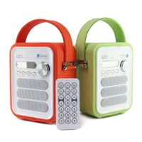 Fashion New Exquisite iBox P50 Multimedia Läderbelagd Bluetooth-högtalare med FM-radio TF / USB MP3-spelare Trä Bärbar Musik Box Subwoofer