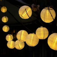 A corda da lanterna solar da decoração home clara morna ilumina 15.7ft 20 luzes exteriores da corda da iluminação do diodo emissor de luz