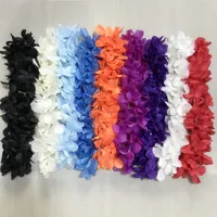 Multi-Color Hawaiian Hula Leis Festive Party Garland Necklace Flowers Wreaths Artificial Silk Wisteria Garden Hanging Flowers