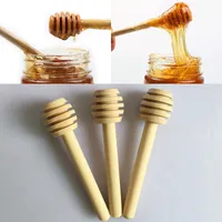 8cm lång mini trä honungspinne honung dippers fest supply spoon stick honung burk pinne gratis dhl wx-c30