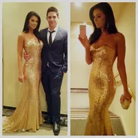 Rose Gold Sequined Blingbling Prom Evening Dresses Sexig Backless 2017 New Mermaid Sweetheart Long Party Evening Gowns Vestidos de Fiesta
