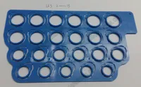EUA 2 ~ 13 # Padrão de dedo plástico de dedo do dedo / chapas de anel chapas de medição placa de medição placa azul cor azul