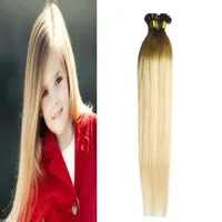 T4/613 100g blonde fusion hair extensions ombre the hair to increase capsule pre bonded Flat-tip 100s 4B 4C ombre human hair