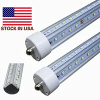 8ft LED-buis FA8 enkele pin V-vormige T8 LED's lichtbuizen Warm wit koud wit 8 voet koelere lichten bollen AC 110-240V