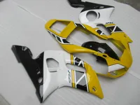 Heißer verkauf kunststoff verkleidung kit für yamaha yzf r6 98 99 00 01 02 gelb weiß schwarz verkleidungen set yzfr6 1998-2002 ot26