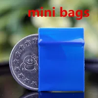 الأزرق مصغرة مصغرة البريدي قفل قبضة أكياس تخزين بلاستيكية تغليف أغذية كاندي الفول مجوهرات الأغلاق سميكة PE الذاتي ختم حزمة صغيرة