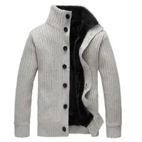 Winter Men Sweter Turtleneck Wełniany Płaszcz Cardigan Knitwear Swetry Ciepły Polar Blutie Bluza Casual Coat