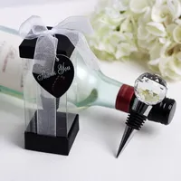 Crystal Ball Wine Bottle Stoppare Zinc Alloy Bröllop Bröllop Dusch Favors Gifts Party Decoration Gåva till Gäst